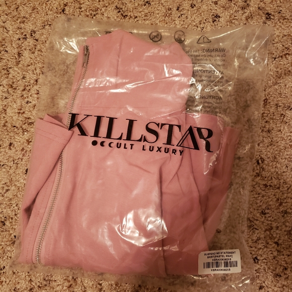 Killstar Pastel Pink Suspend Me Statement suspender style skirt - Picture 7 of 7